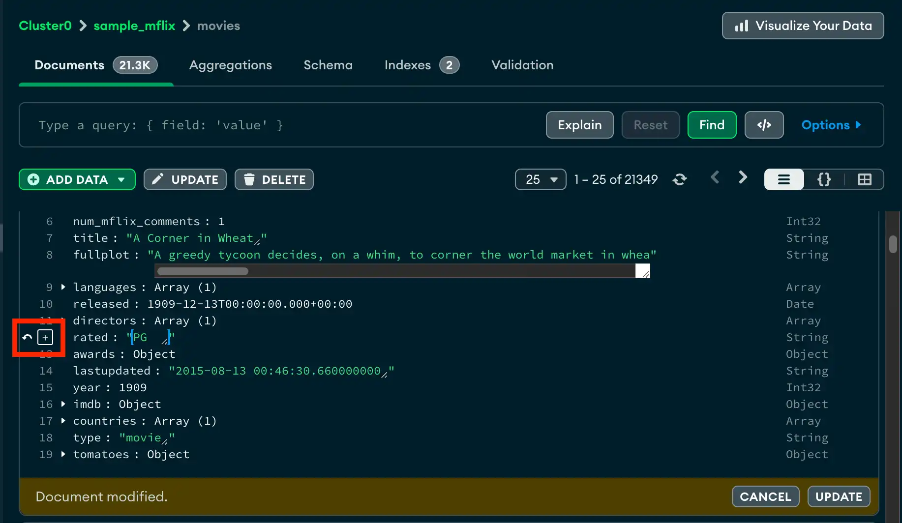Revert Document in List View